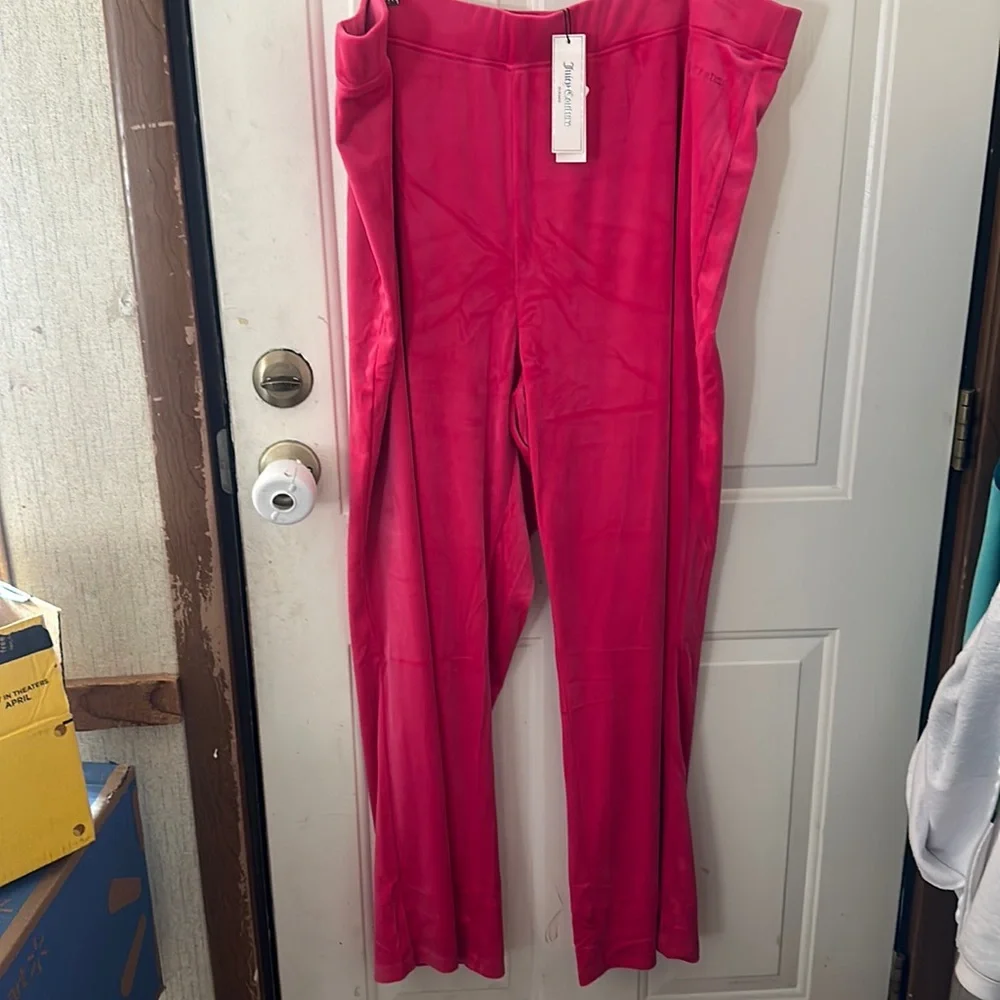 JUICY COUTURE PLUS SIZE VELOUR TRACK PANT: VIXEN PINK: NWT: SZ 3X